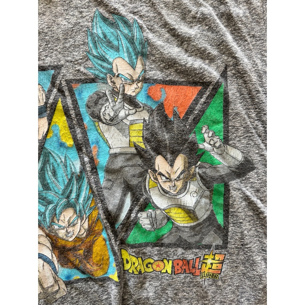 Dragon Ball Super Vegeta Goku Anime Graphic T Shirt Men's Size L Gray